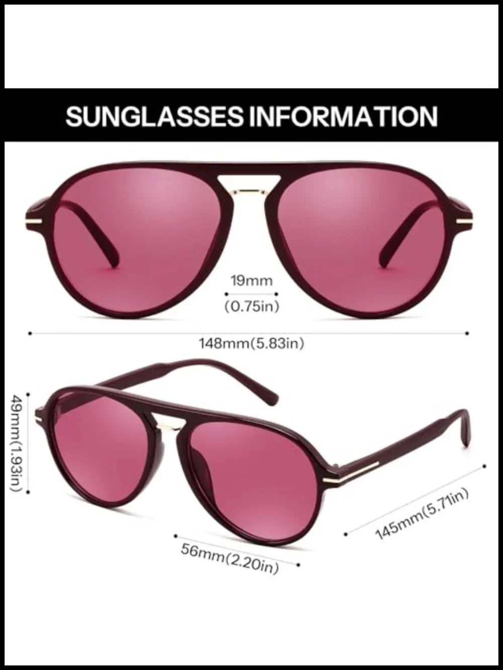 Classic Retro Double Bridge Aviator Sunglasses UV Protection